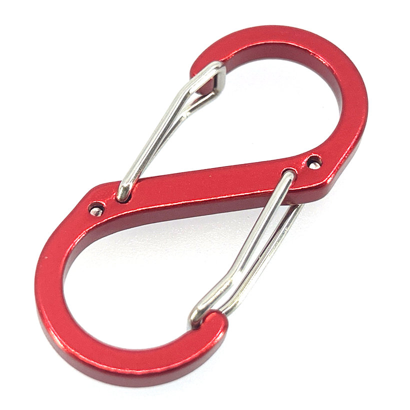 Okrasná karabína v tvare S-háku 50 mm - červená