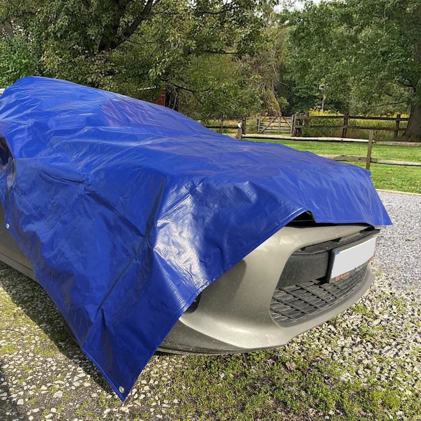 Plachta zakrývacia 2x8m modro-strieborná 200g/m²