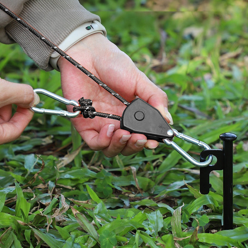 Kempingová kladka čierna 4mm/4m