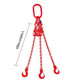 Reťazový záves oko-3 hák tr 80 so skracovačom (1 m, 6700/4250 kg, 10 mm, červená)