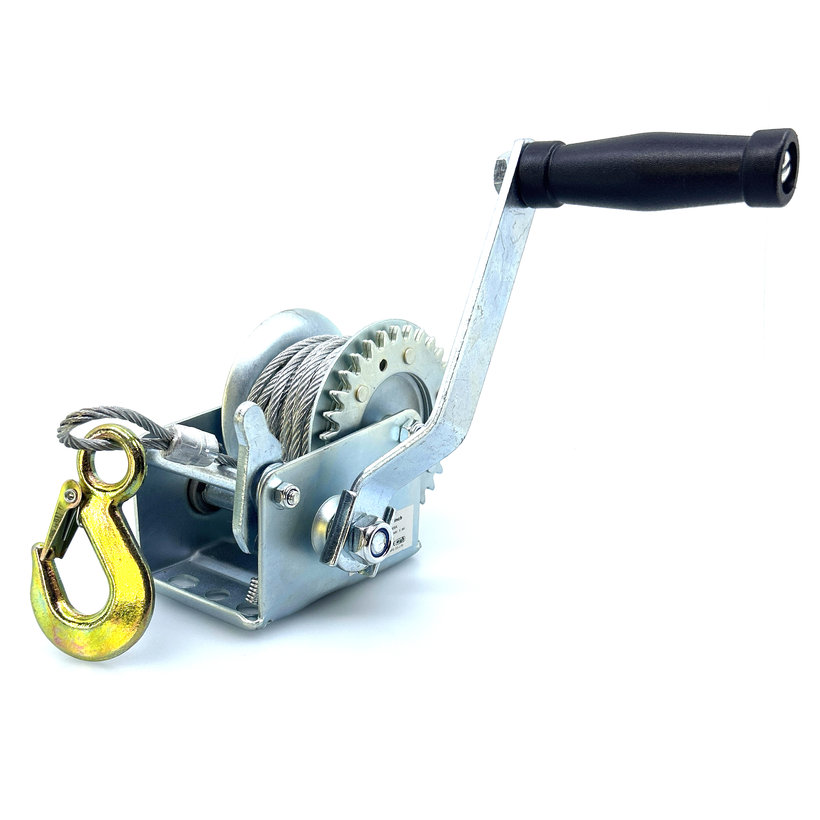 Ručný naviják 1100kg, 5mm x 10m, oceľ lano