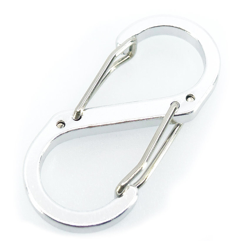 Okrasná karabína v tvare S-háku 50 mm - biela