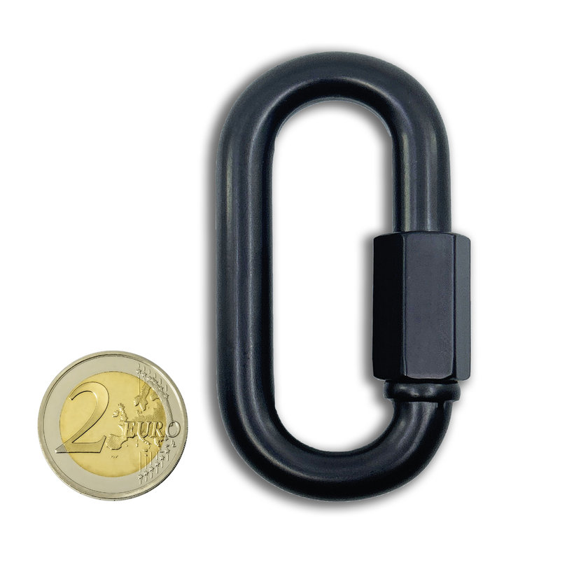 Karabína s maticou čierna 8mm