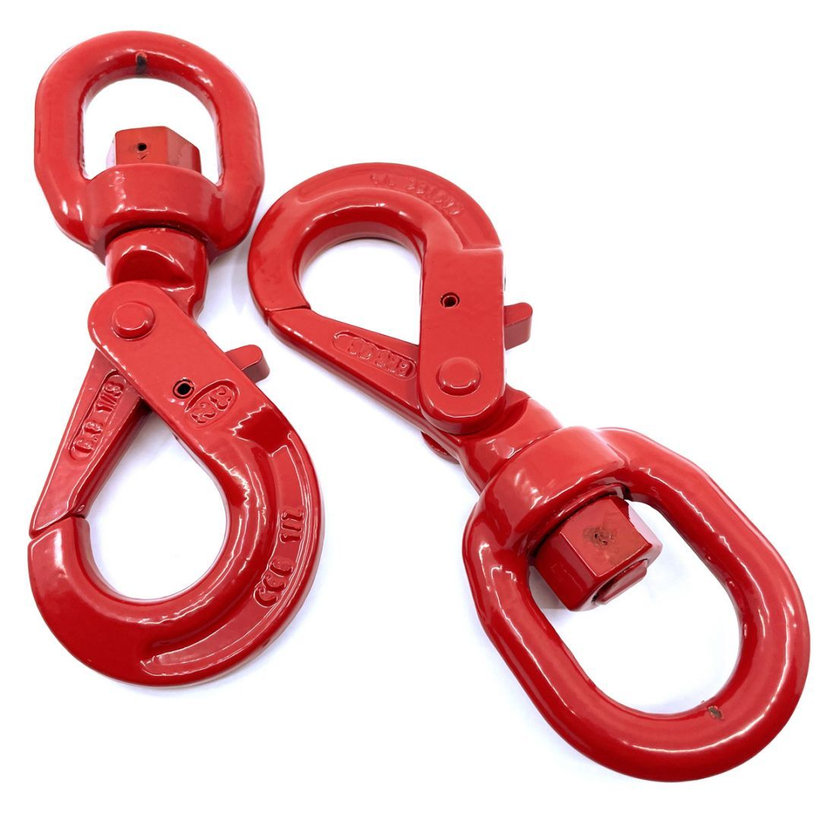 Samozaisťovací otočný hák tr 80 červený 8mm