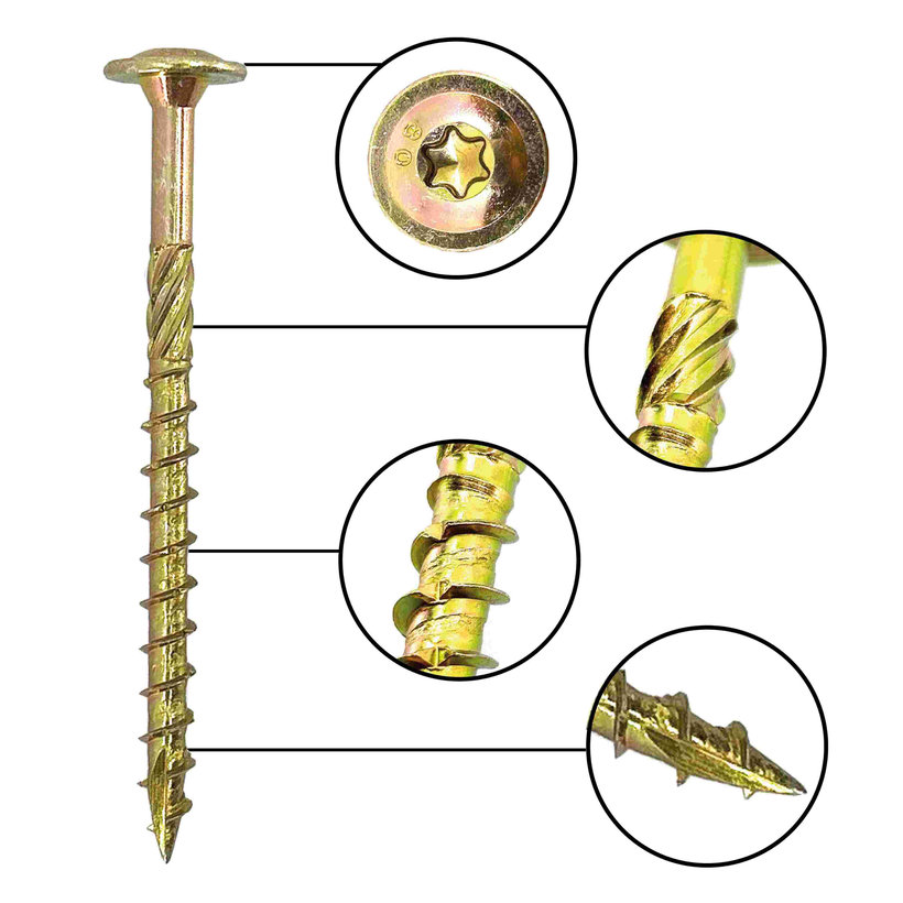 Vrut konštrukčný s tanierovou hlavou TX40 8x120mm