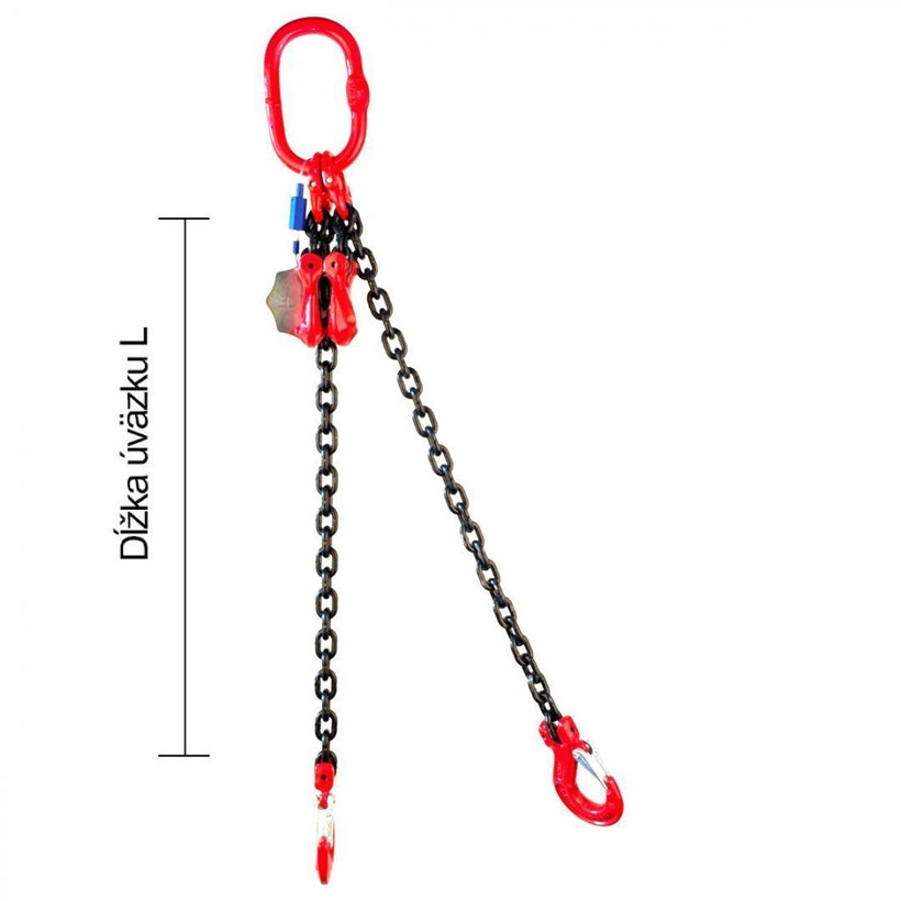 Reťazový záves oko-2 hák tr 80 so skracovačom (2,5 m, 1600 kg, 6 mm)