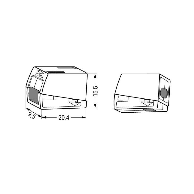 Svietidlová svorka 0,5-2,5 - 2 vodiče