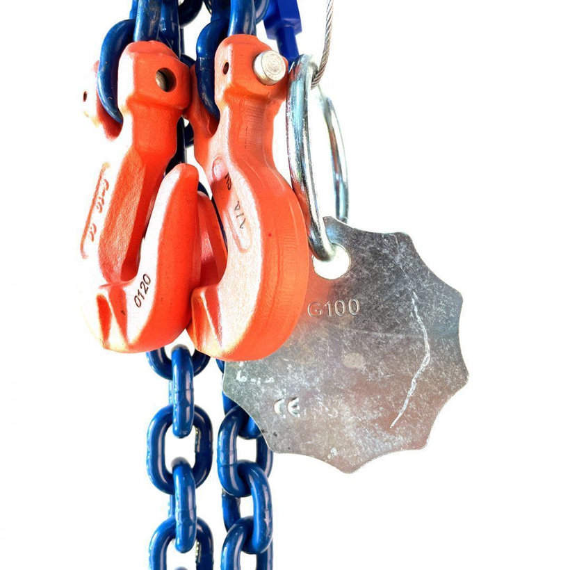 Reťazový záves oko-2 hák tr 100 so skracovačom (3,5m, 14 000/10 000 kg, 16 mm)