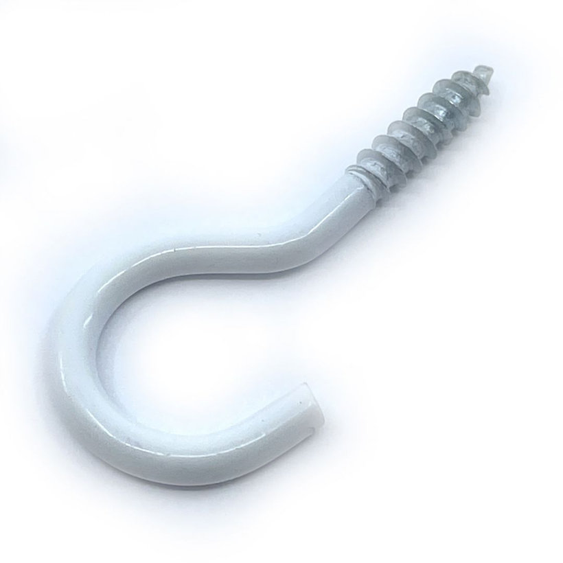 Hák s vrutom-biely lak 25mm