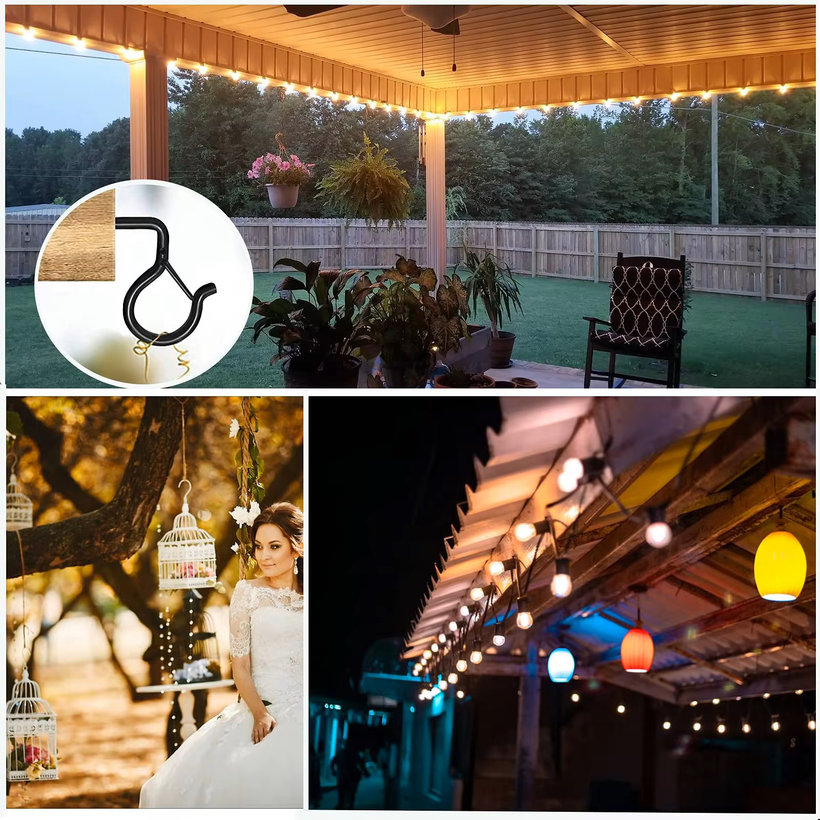 Okrasné oko s vrutom na uchytenie črepníka - čierne