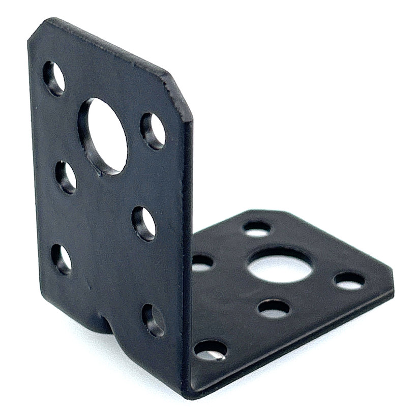 Uholník s prelisom - čierny 10ks 50x50x35x2mm