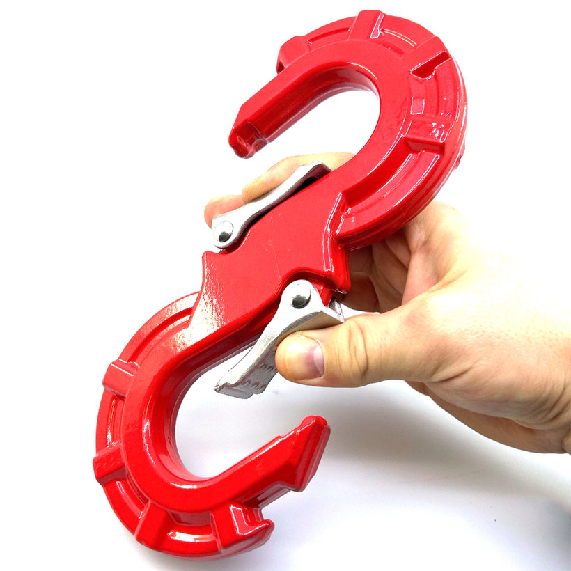 S hák s poistkou pre offroad červený