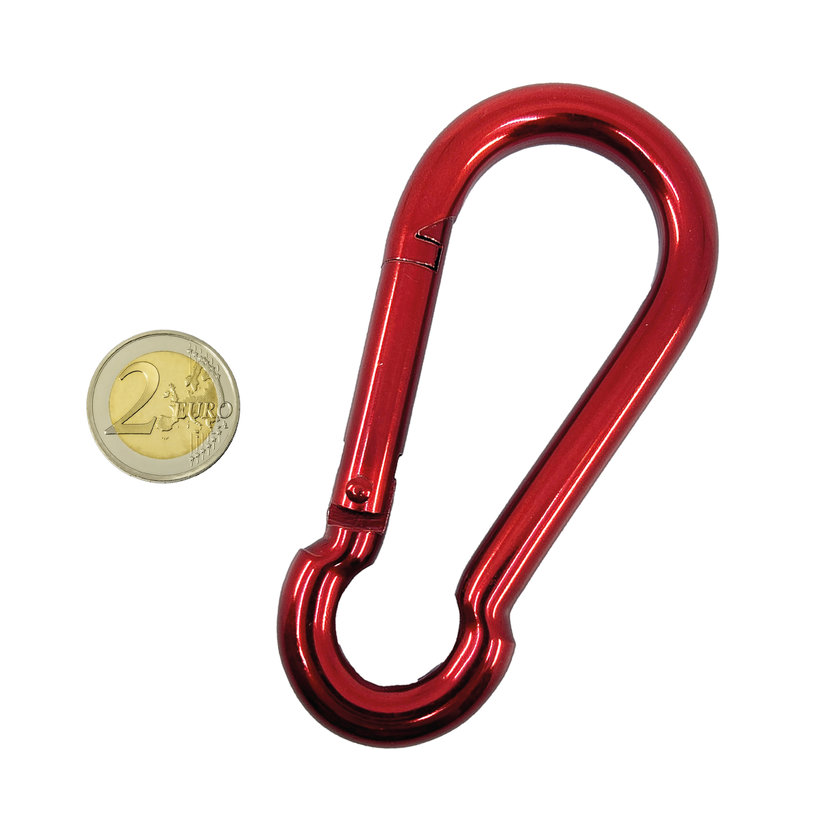 Karabína hasičská DIN 5299C červená 11mm