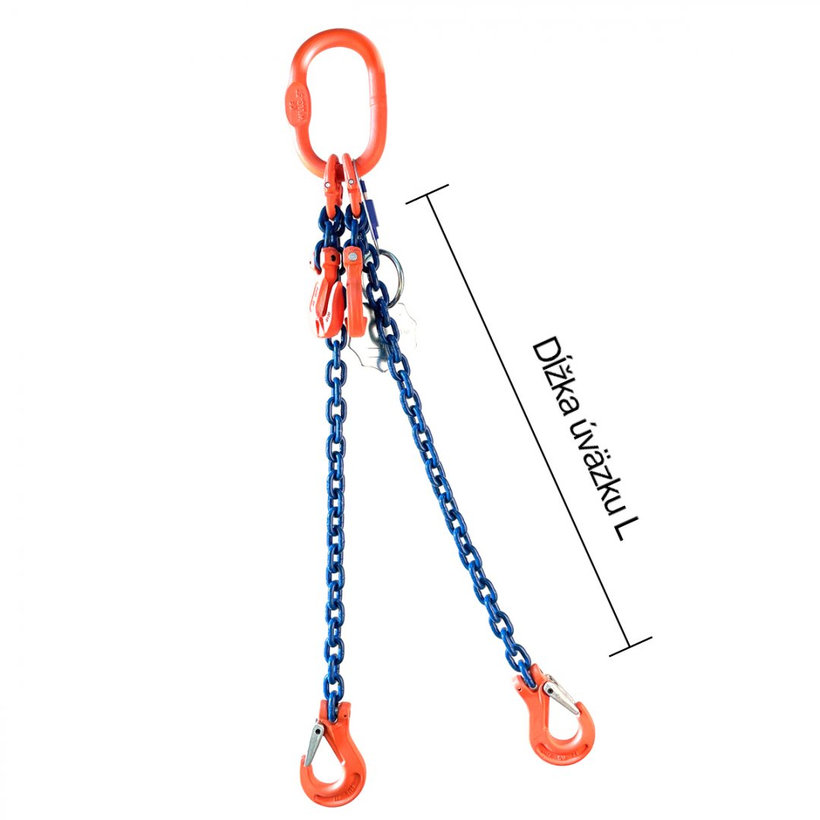 Reťazový záves oko-2 hák tr 100 so skracovačom (0,5 m, 2000/1400 kg, 6 mm)