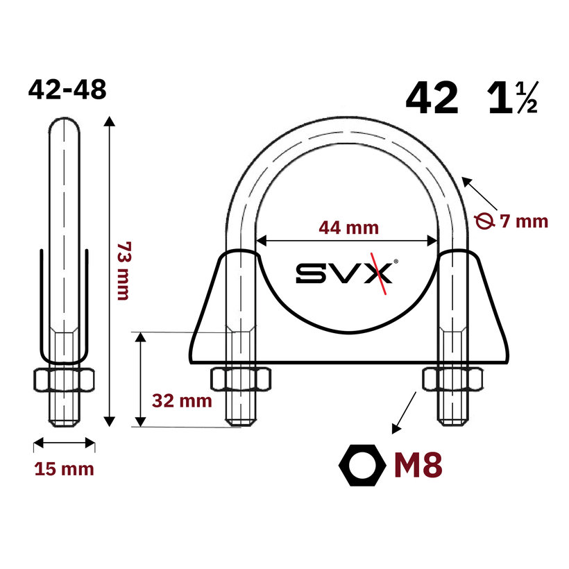 Spona trubková zn 42-48mm