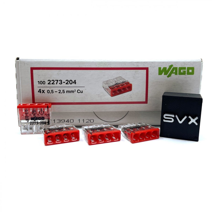 Spojovacia svorka bezskrutková - 4 vodiče