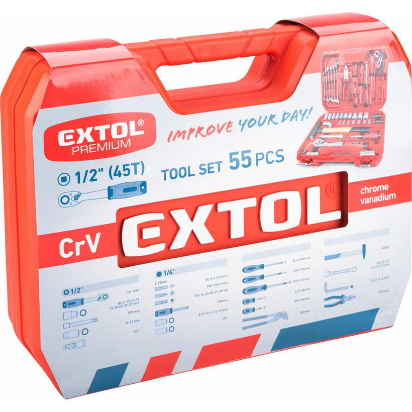 Sada náradia 55-dielna, Cr-V