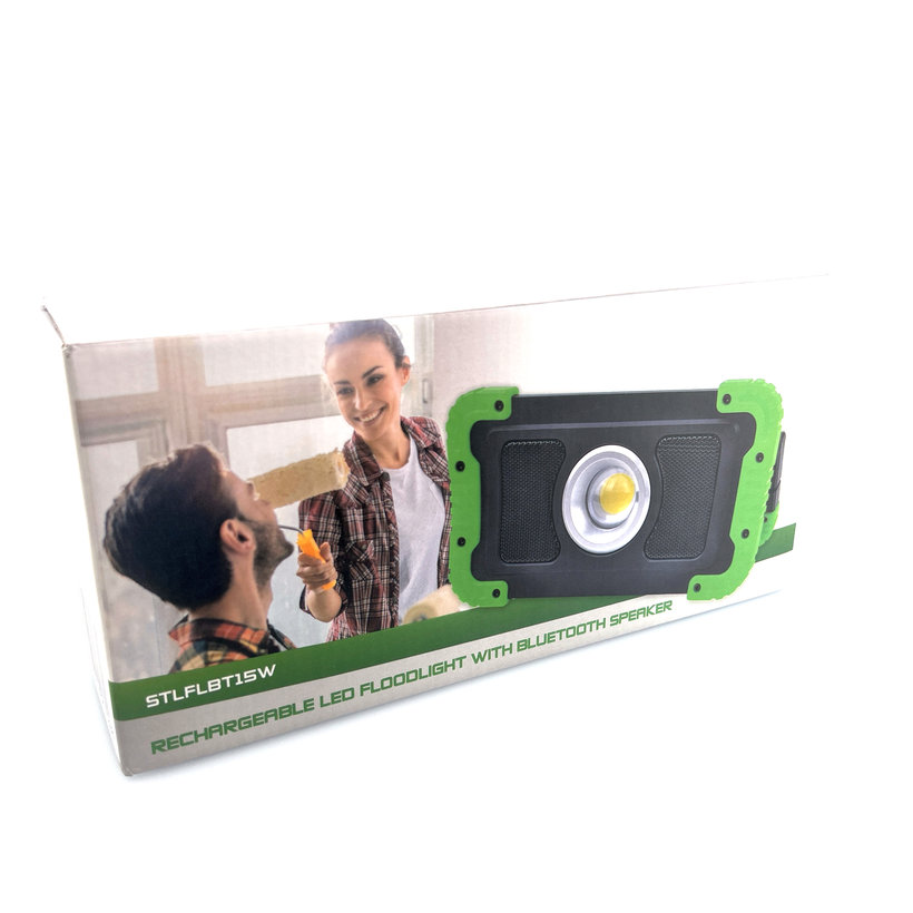 Akumulátorový montážny LED reflektor s reproduktorom Bluetooth