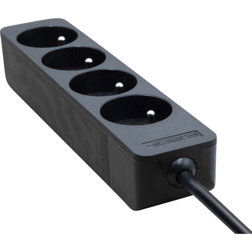 Predlžovací kábel Eco-Line 4 zásuvky čierny 5m