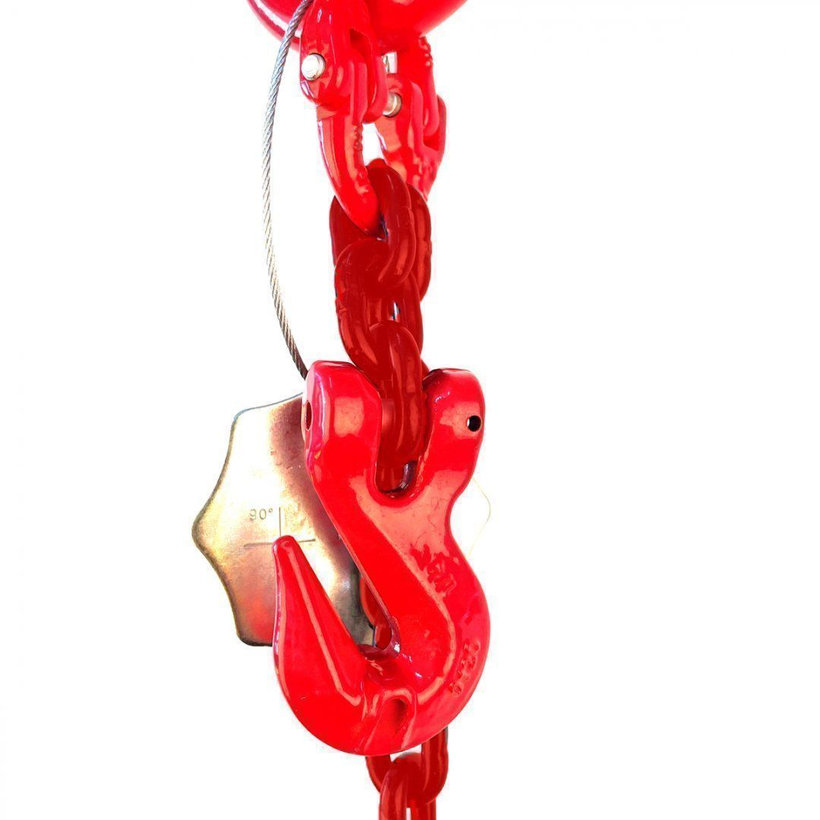 Reťazový záves oko-hák tr 80 so skracovačom (2,5 m, 3150 kg, 10 mm, červená)