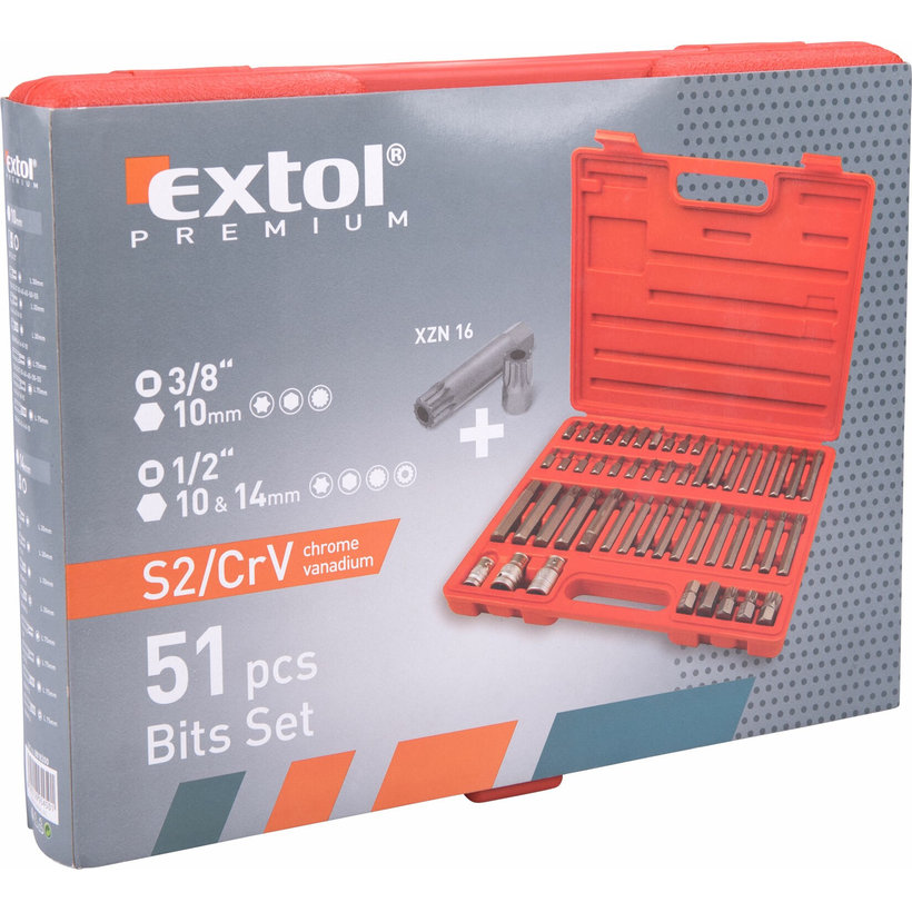 Sada bitov, 3/8″, 1/2″, 51ks, S2