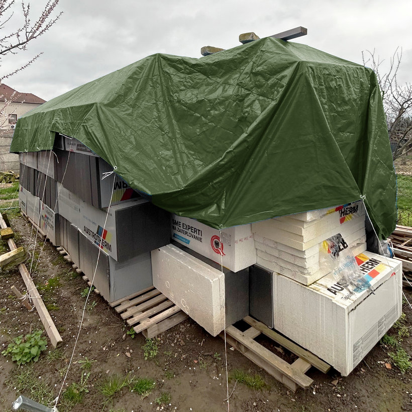 Plachta zakrývacia 5x8m tmavá zelená 65g/m²