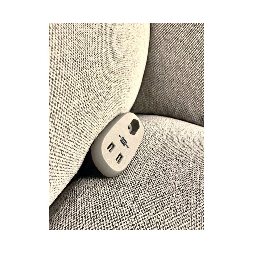 Stolová zásuvka 1-násobná, plochá 3m