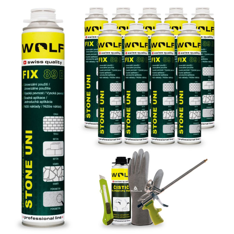 Montážne lepidlo (PUR) pištoľové -  STONE UNI 89B - 10 ks MEGA PACK 750ml