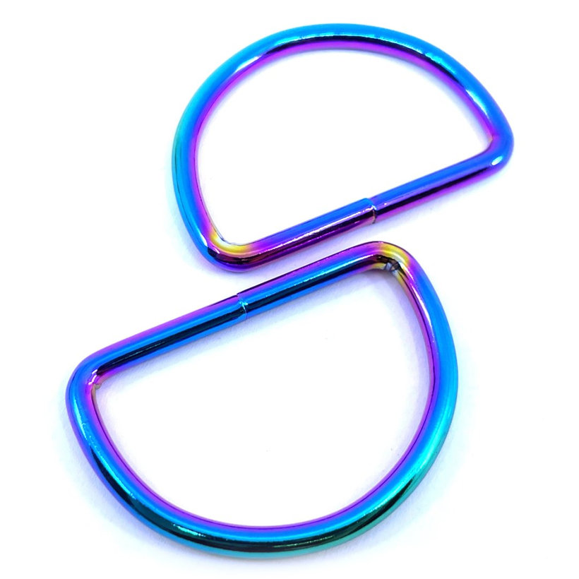 Krúžok zváraný tvar D dúhový 3x16mm
