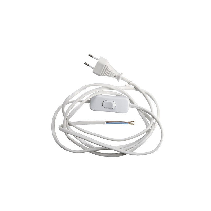 Flexo šnúra 2m 2x0,75 biela plochá - vypínač