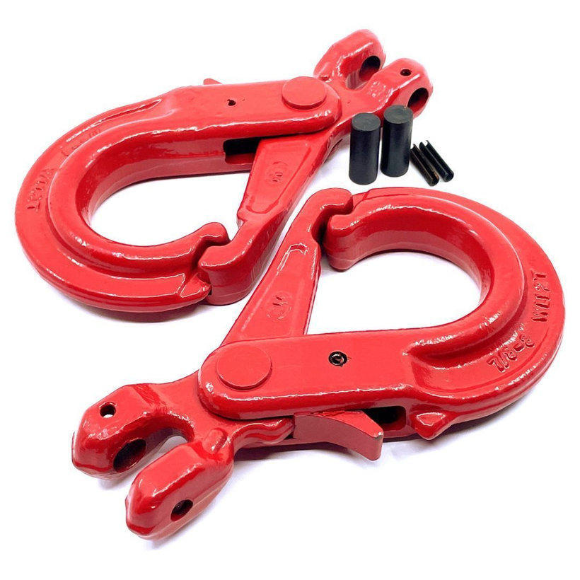 Samozaisťovací hák na reťaz s vidlicou tr 80 červený 13mm