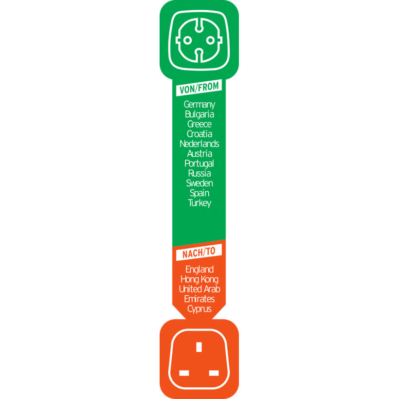 Cestovný adaptér / zástrčkový adaptér EÚ na Veľkú Britániu 7x5cm