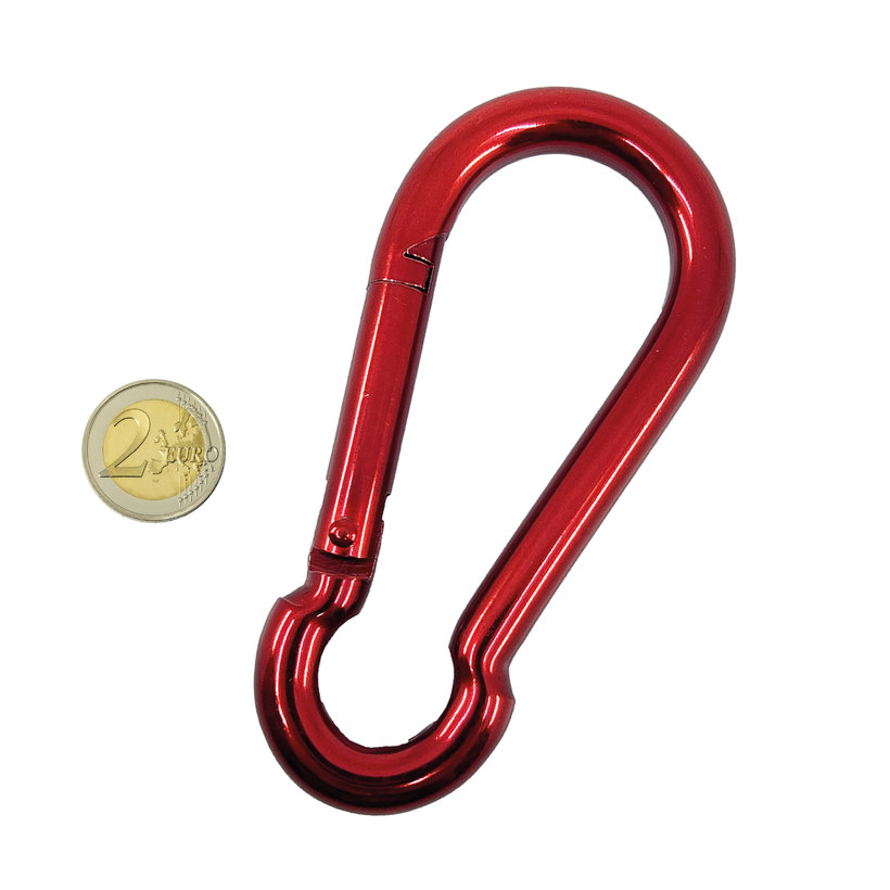 Karabína hasičská DIN 5299C červená 12mm