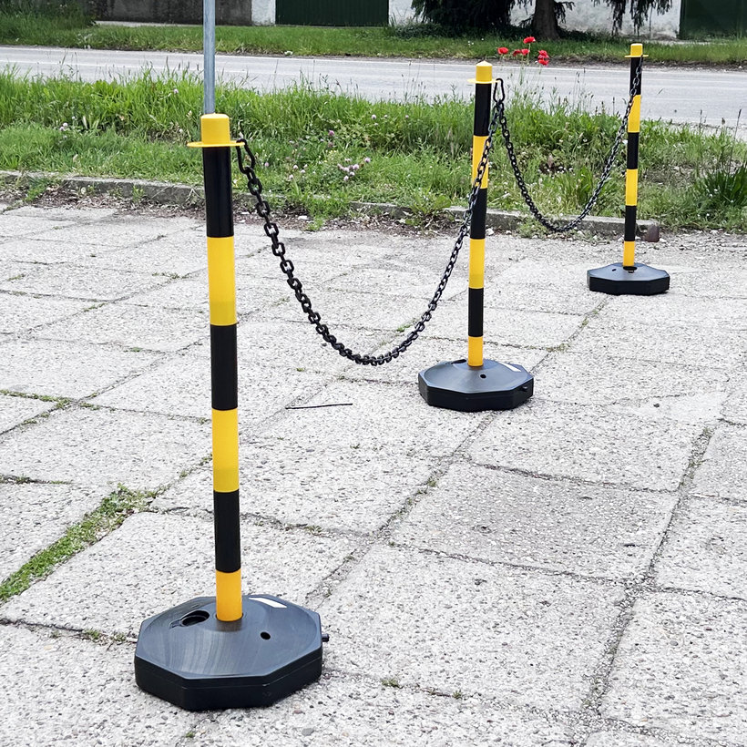 Cestársky podstavec čierno-žltý 90 cm