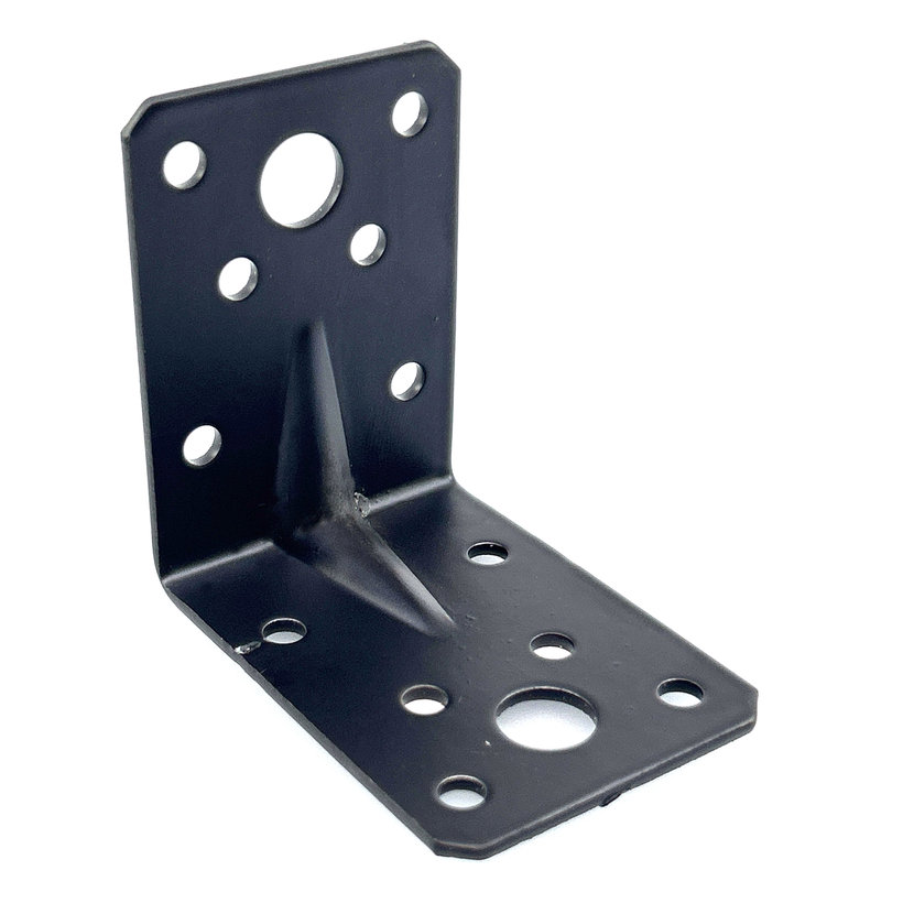 Uholník s prelisom - čierny 10ks 60x60x45x2mm