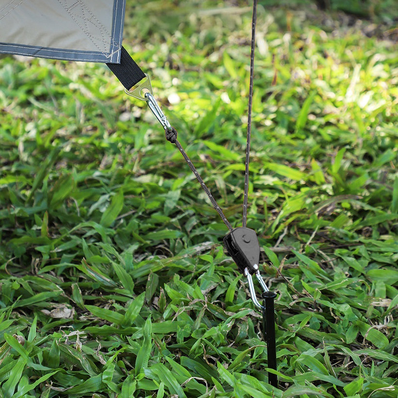 Kempingová kladka čierna 4mm/4m