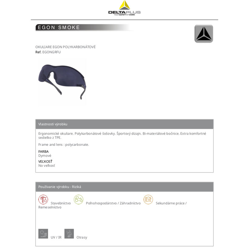 Pracovné okuliare EGON SMOKE