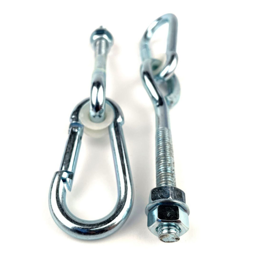 Hák hojdačkový s karabínou pozinkovaný M12x280mm