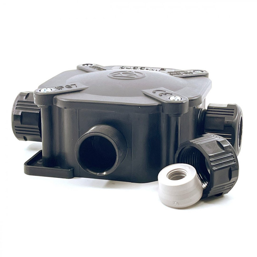 Krabica rozvodná 6455-11P/5 čierna 122x122x44,6mm