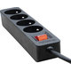 Predlžovací kábel Eco-Line 4 zásuvky čierny s vypínačom 5m
