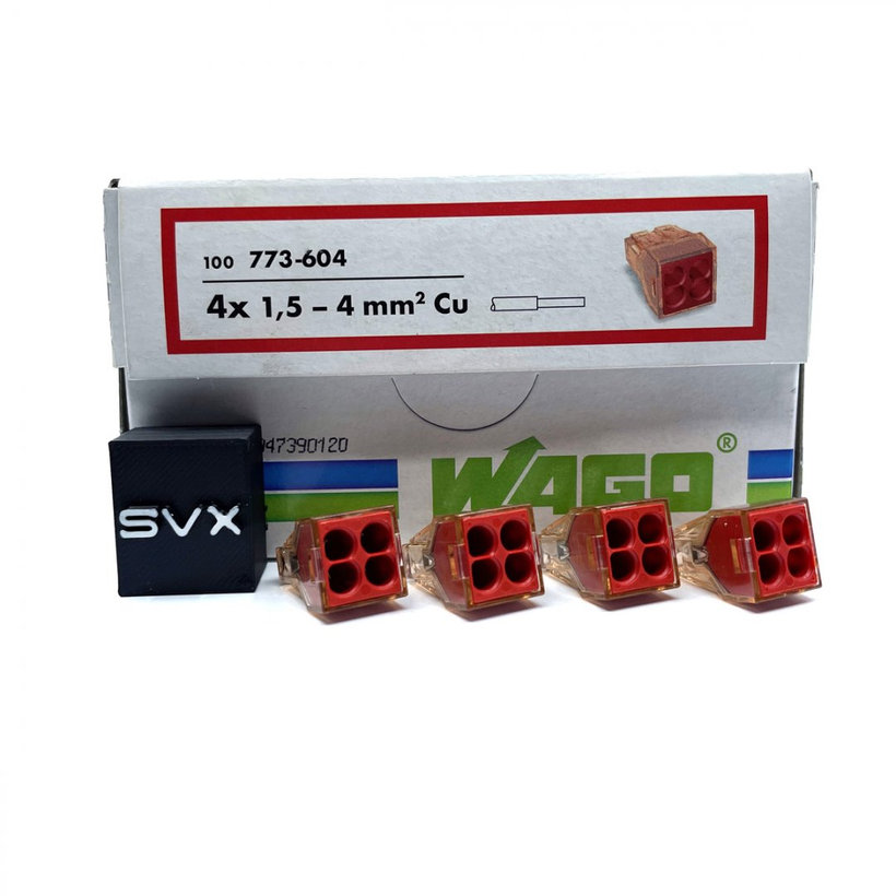 Spojovacia svorka bezskrutková - 4 vodiče