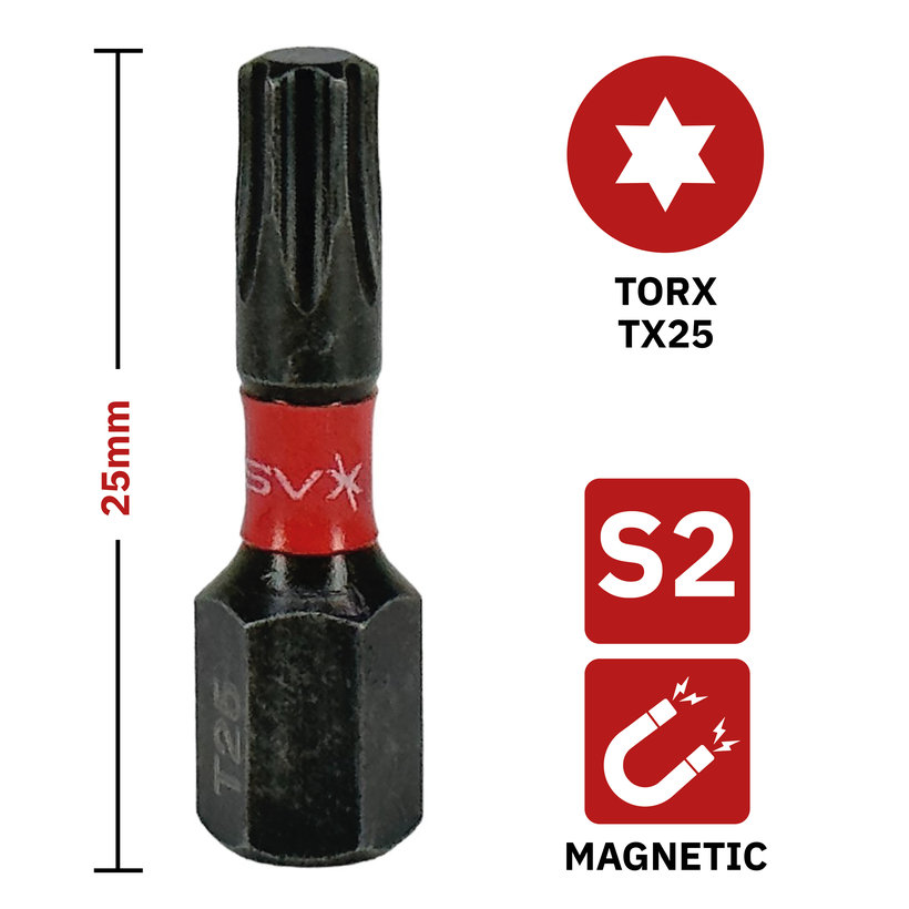 Bit magnetický TX25x25 mm