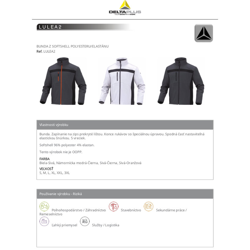 Pracovná bunda LULEA2 3XL