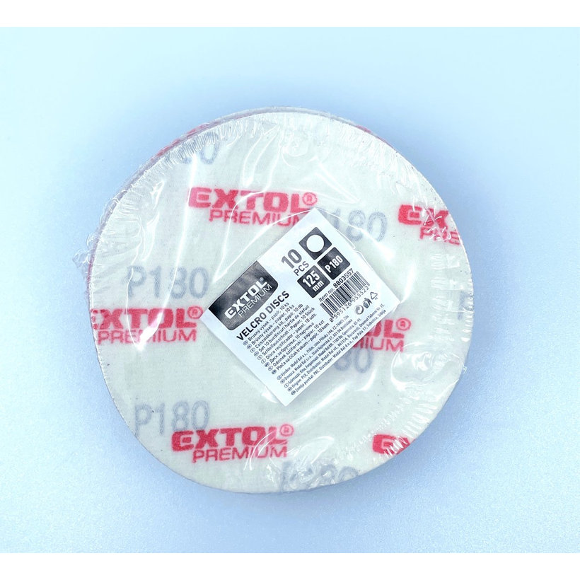 Brúsny papier na suchý zips - kruh 125mm P180 10ks