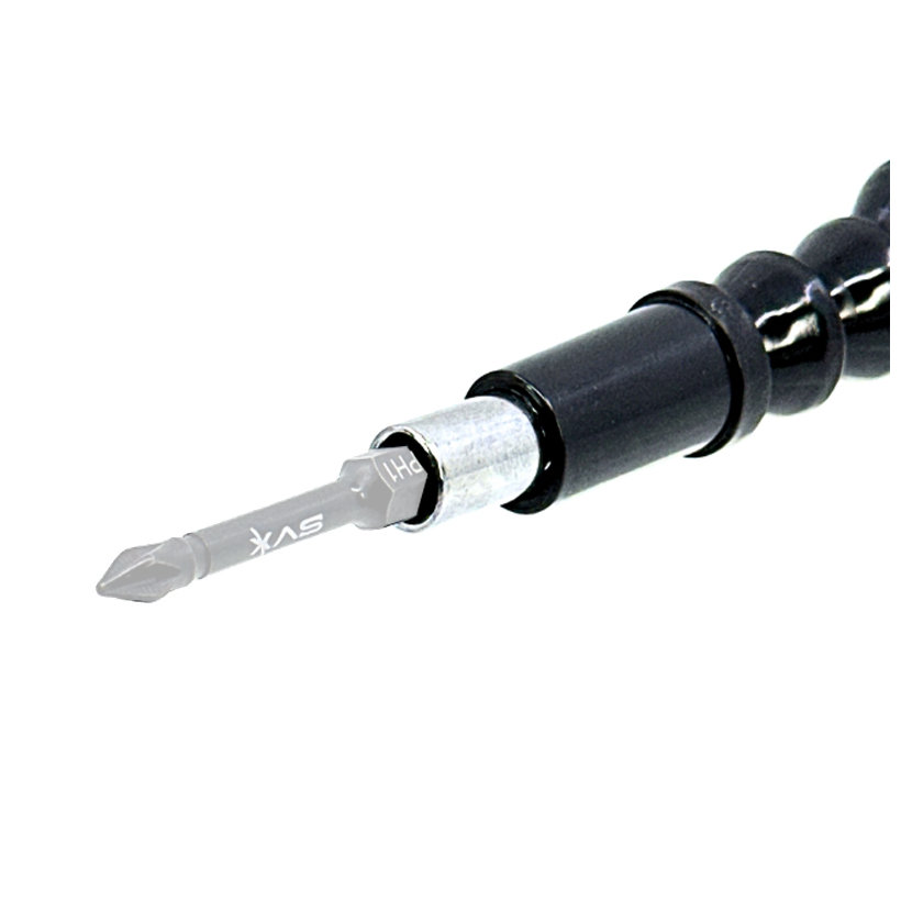 Dlhý flexibilný držiak na bity s rýchloupínaním - čierny