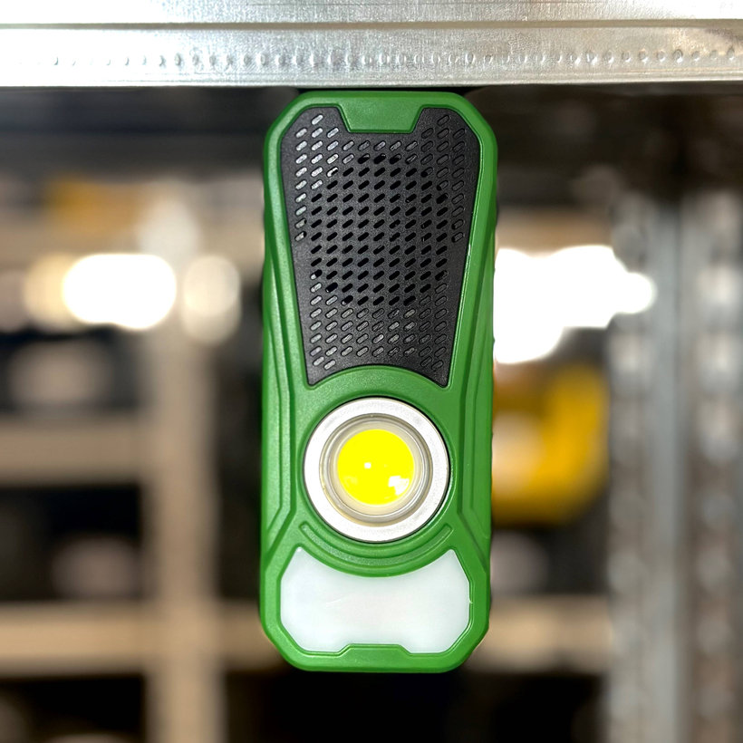 Akumulátorová ručná LED lampa s reproduktorom Bluetooth