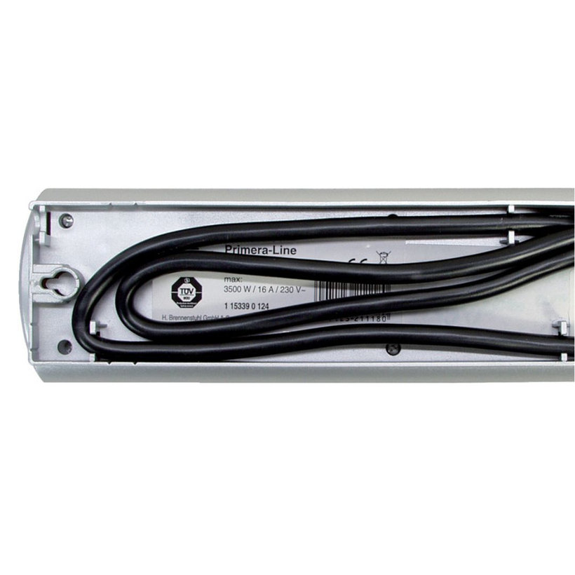 Predlžovací kábel PRIMERA 10 zásuviek 16A strieborný 2m