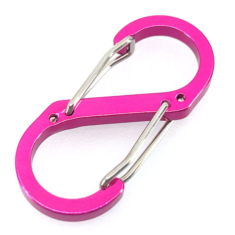 Okrasná karabína v tvare S-háku 50 mm - ružová