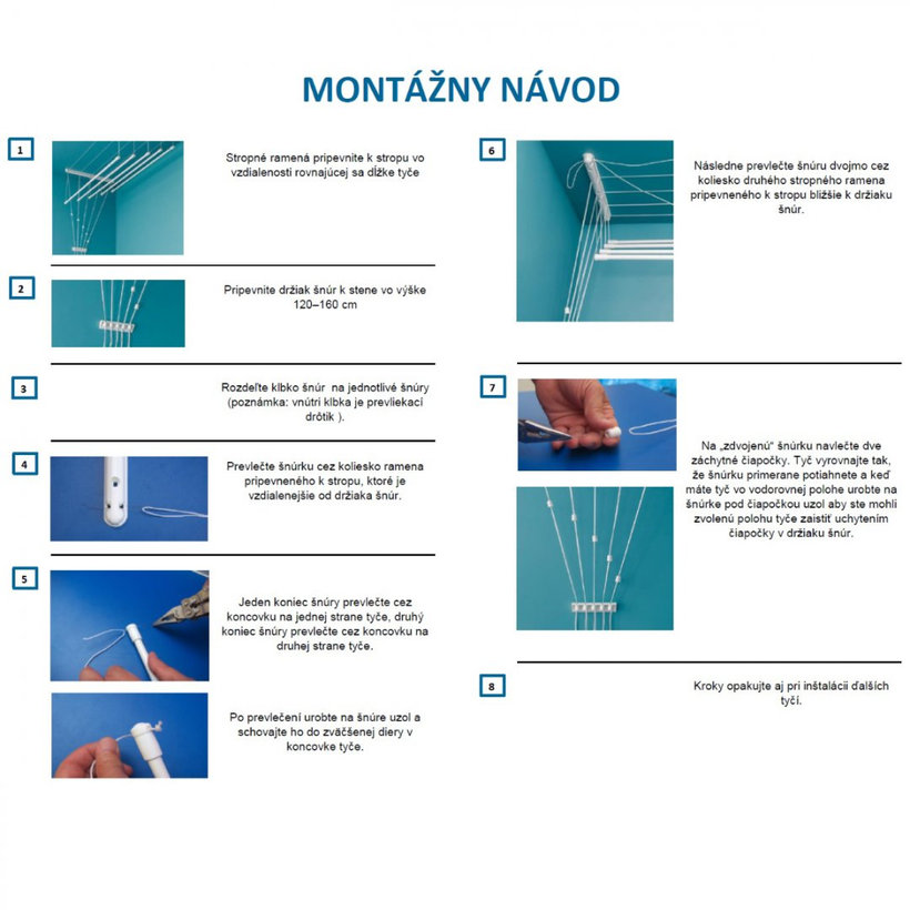 Stropný sušiak 7tyčový 1m