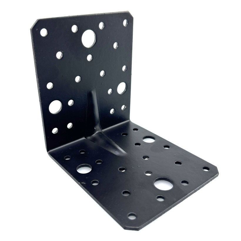 Uholník s prelisom - čierny 10ks 105x105x90x2,5mm